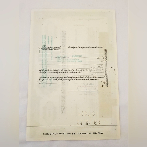 VINTAGE Atlantic & Pacific Tea Company Stock Certificate - Picture 2 of 2